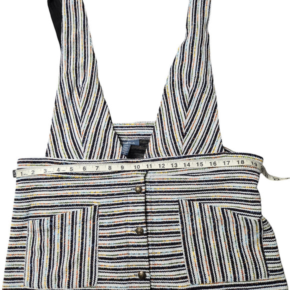 Modcloth Textured Haute On The Horizon Striped Button Down Overall Dress Size: 2 - Picture 4 of 6